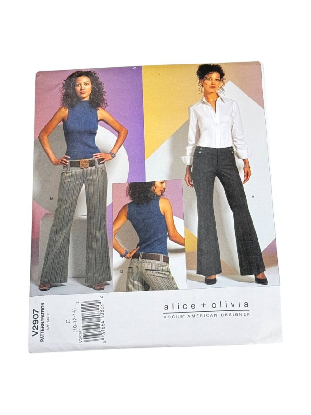 Vogue V2907 Alice Olivia Flared Pants Size 10 12 14 Pattern Uncut Sewing